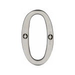 M Marcus Heritage Brass Numeral 0 - Face Fix 76mm Slimline font